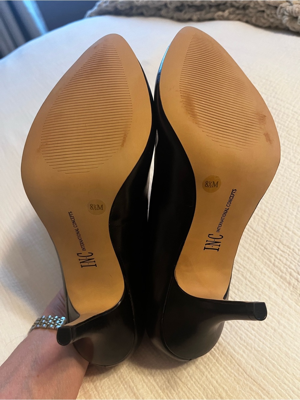 NIB INC International Concepts Zitah Black Leather Pointed-Toe Pump 8.5 - Picture 6 of 11
